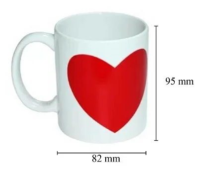 Taza de cerámica mágica ventana de corazón rojo Sublimarts taza