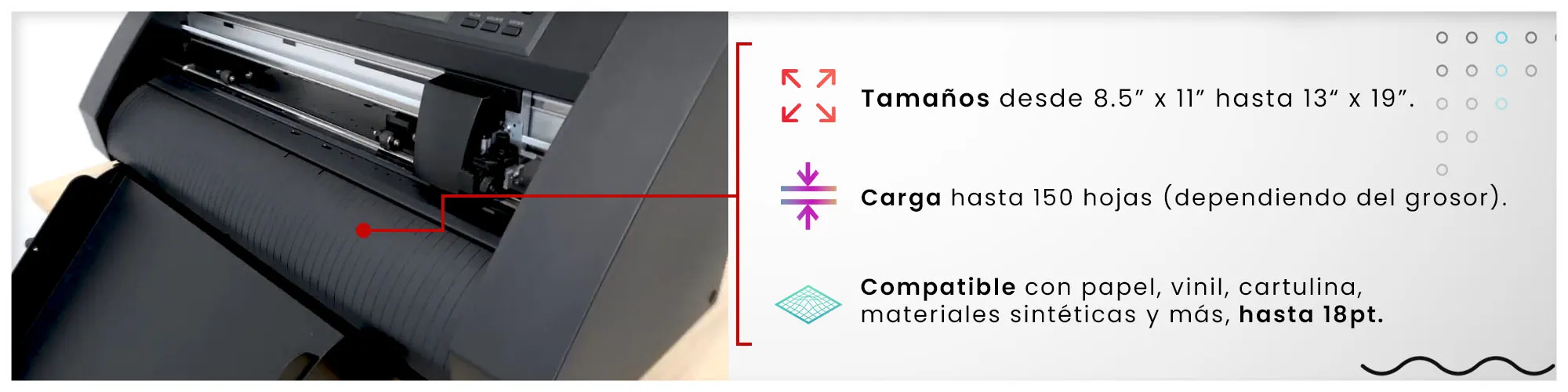 Características del alimentador automático