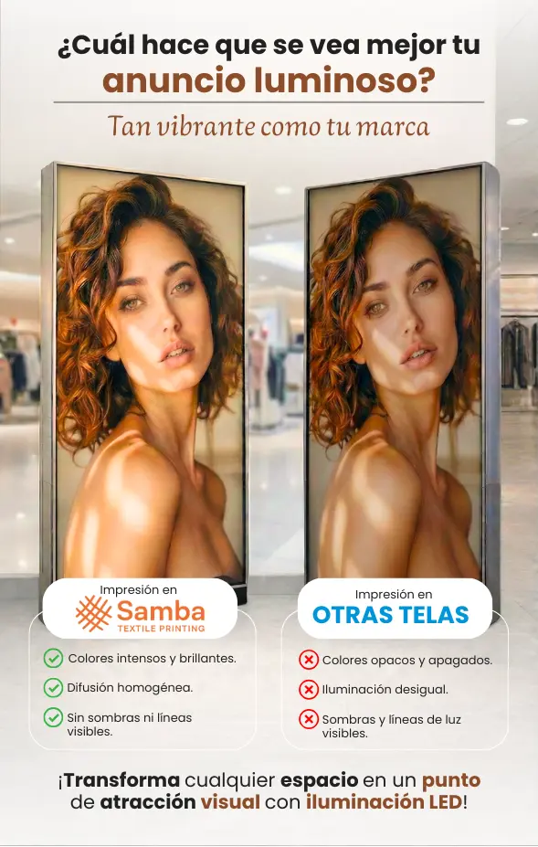 Tela Backlit para Caja de Luz SAMBA