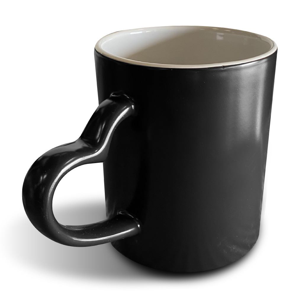 Taza mágica negra con asa de corazón SublimArts de 11oz - Miniatura 4