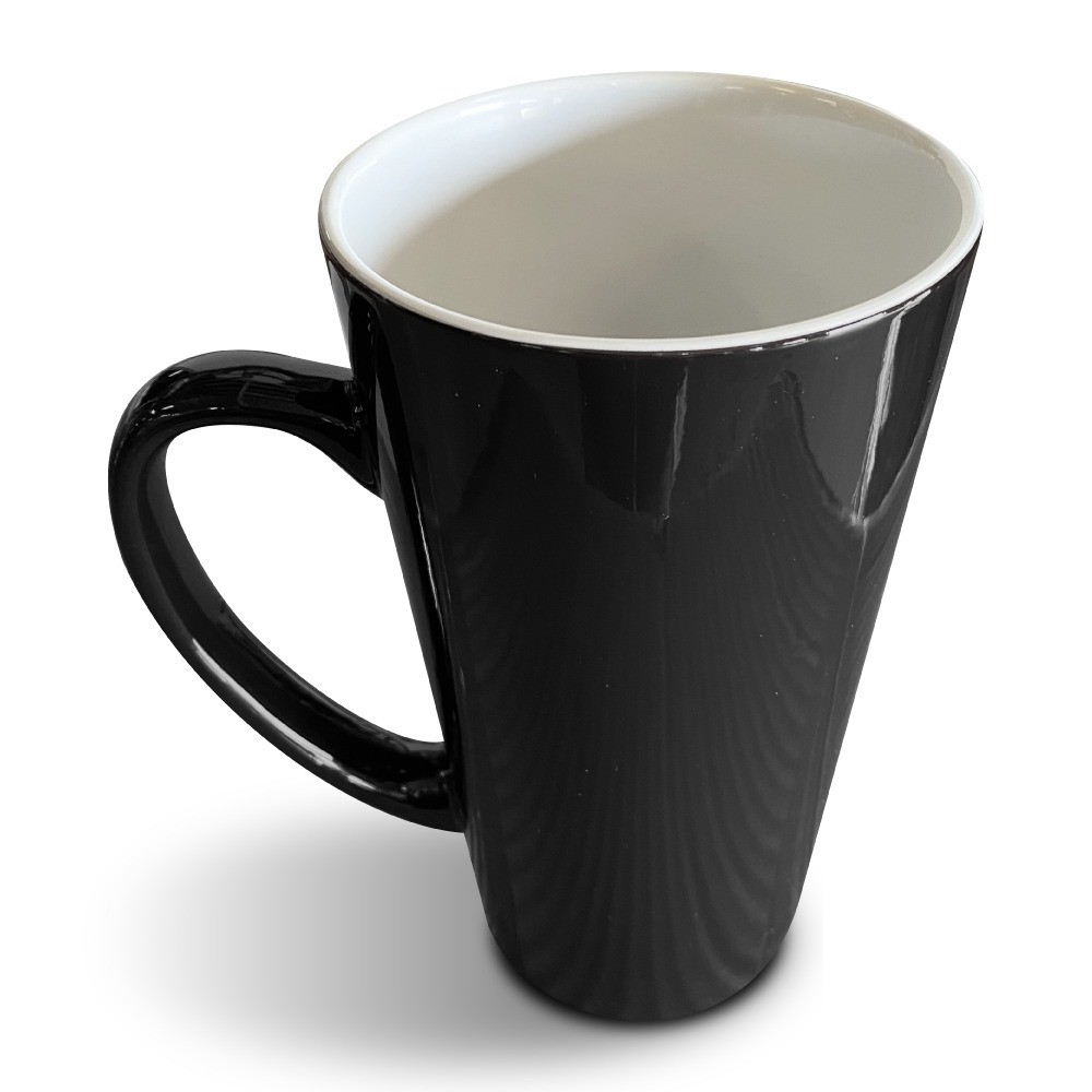 Taza Latte Negra Mágica De Cerámica 17oz Sublimarts