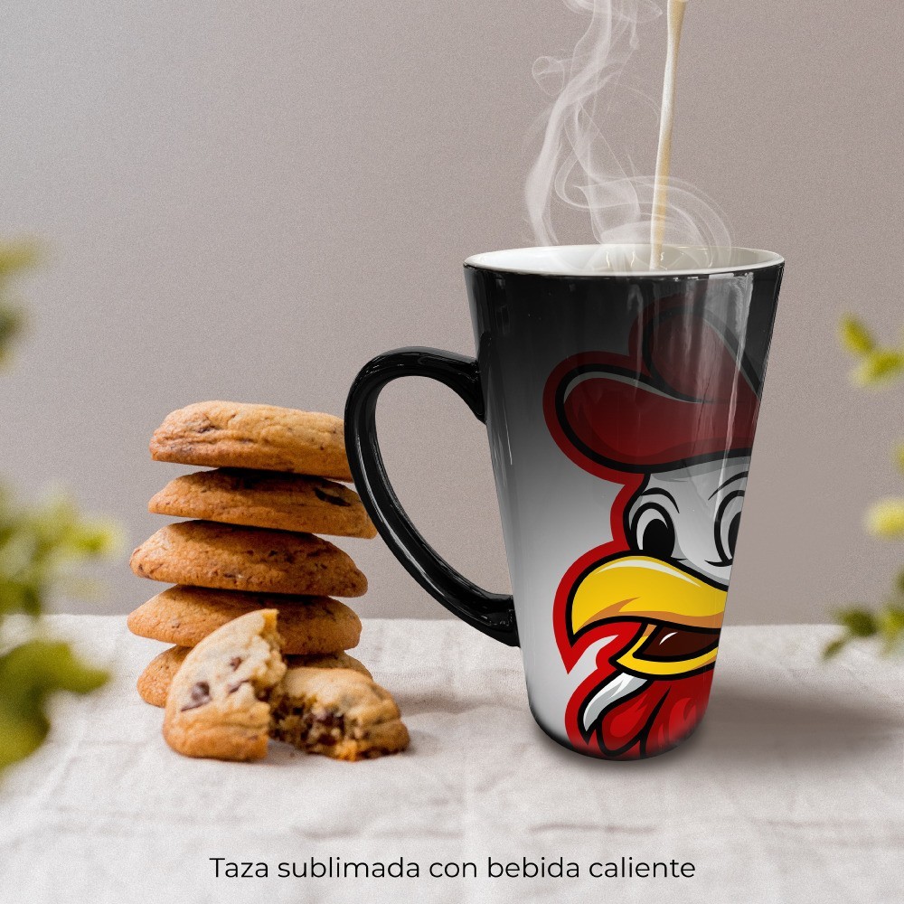 Taza Latte Negra Mágica De Cerámica 17oz Sublimarts