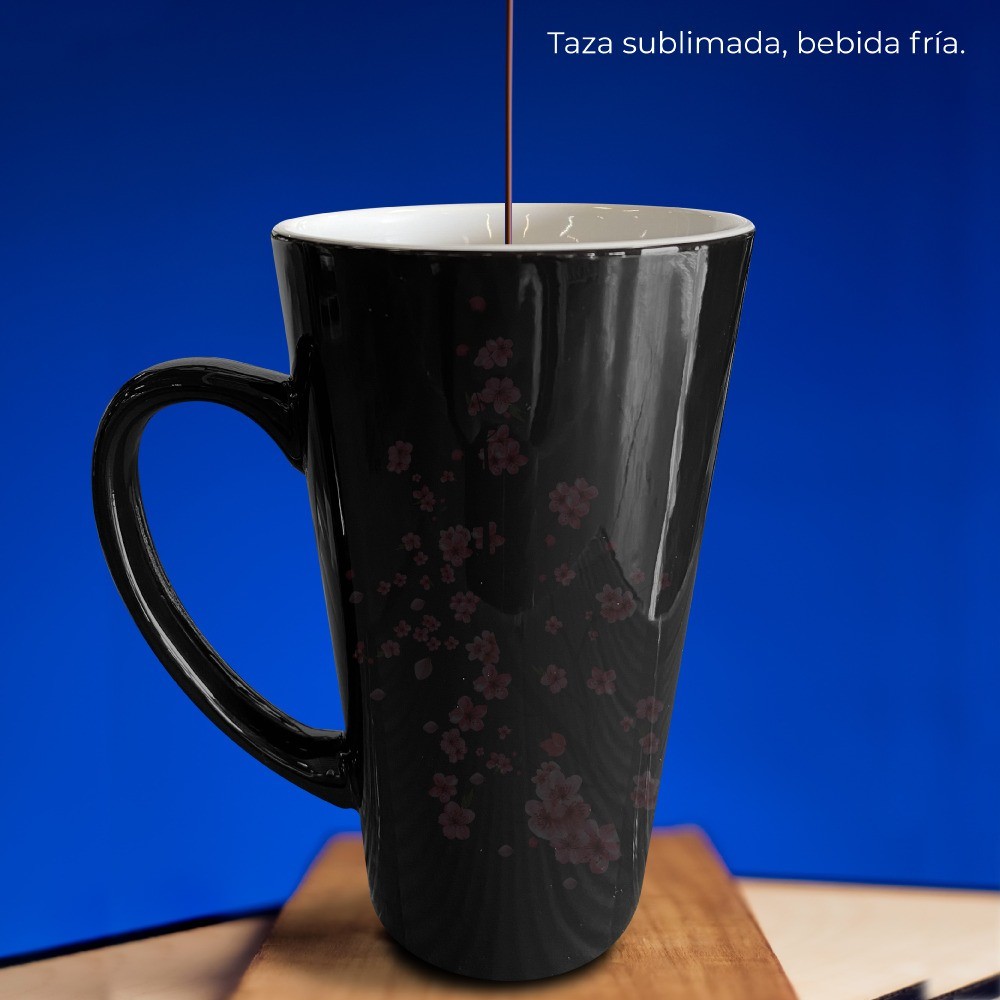 Taza Latte Negra Mágica De Cerámica 17oz Sublimarts