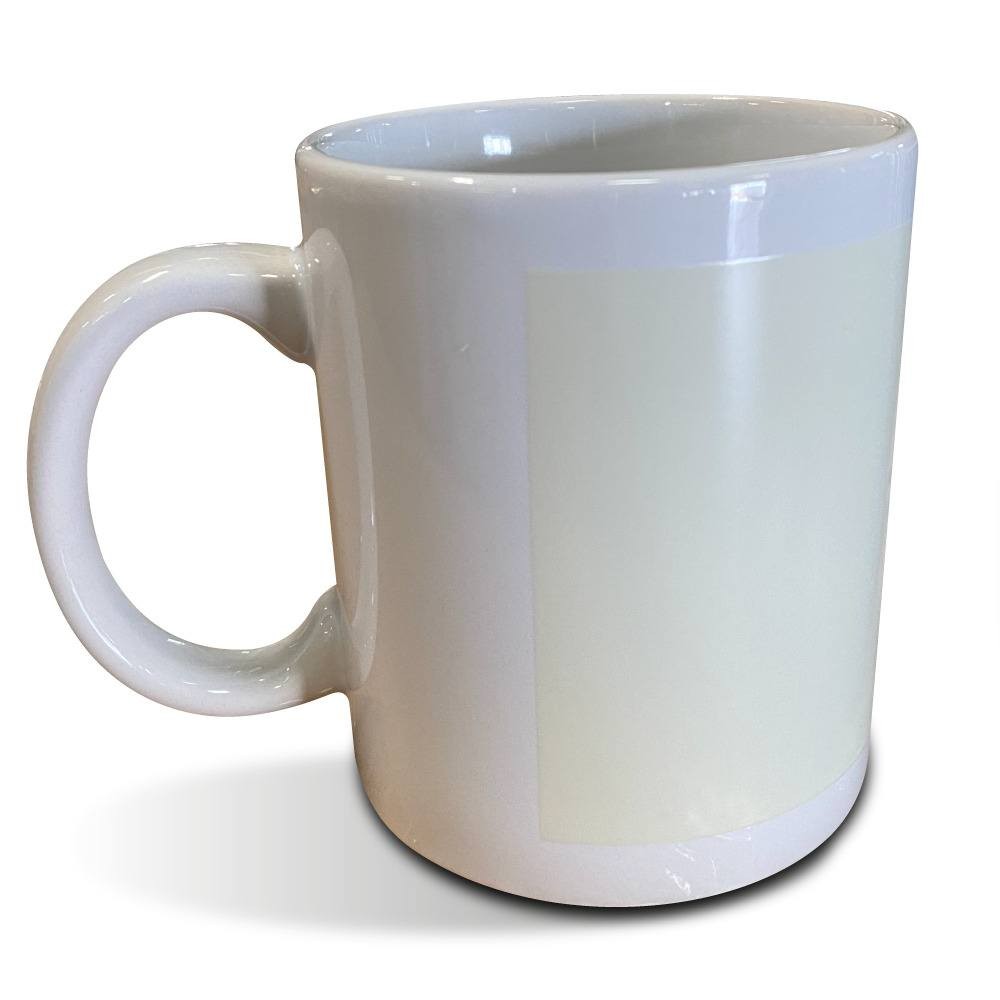 Taza Blanca y Negra con Ventana Fotoluminiscente para Sublimación