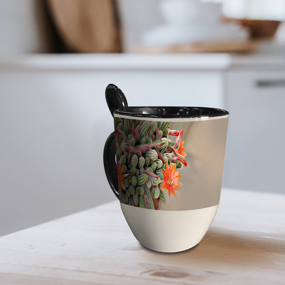 Taza Blanca De 11oz Con Interior, Asa Y Cuchara Negra Sublimarts - Miniatura 7