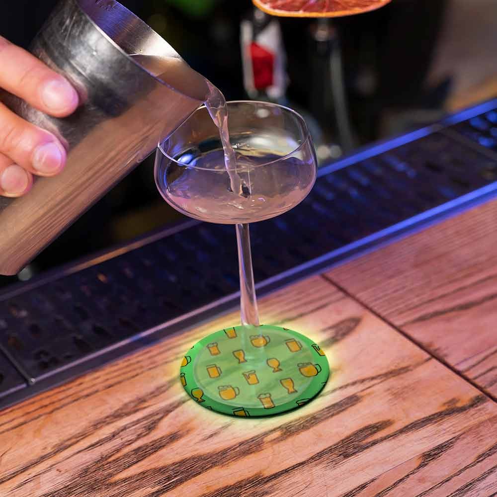 Porta Tazas Redondo Sublimable que Brilla en la Oscuridad - Miniatura 3