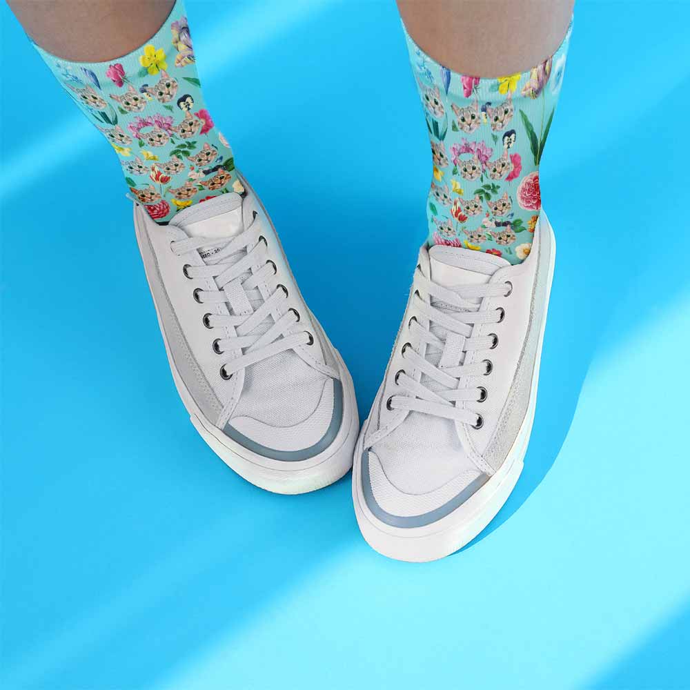 Calceta Sublimable Con Suela Negra Para Adulto - Miniatura 2