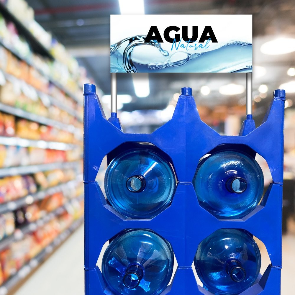 Exhibidor de Plástico de 10 Garrafones para Agua Purificada