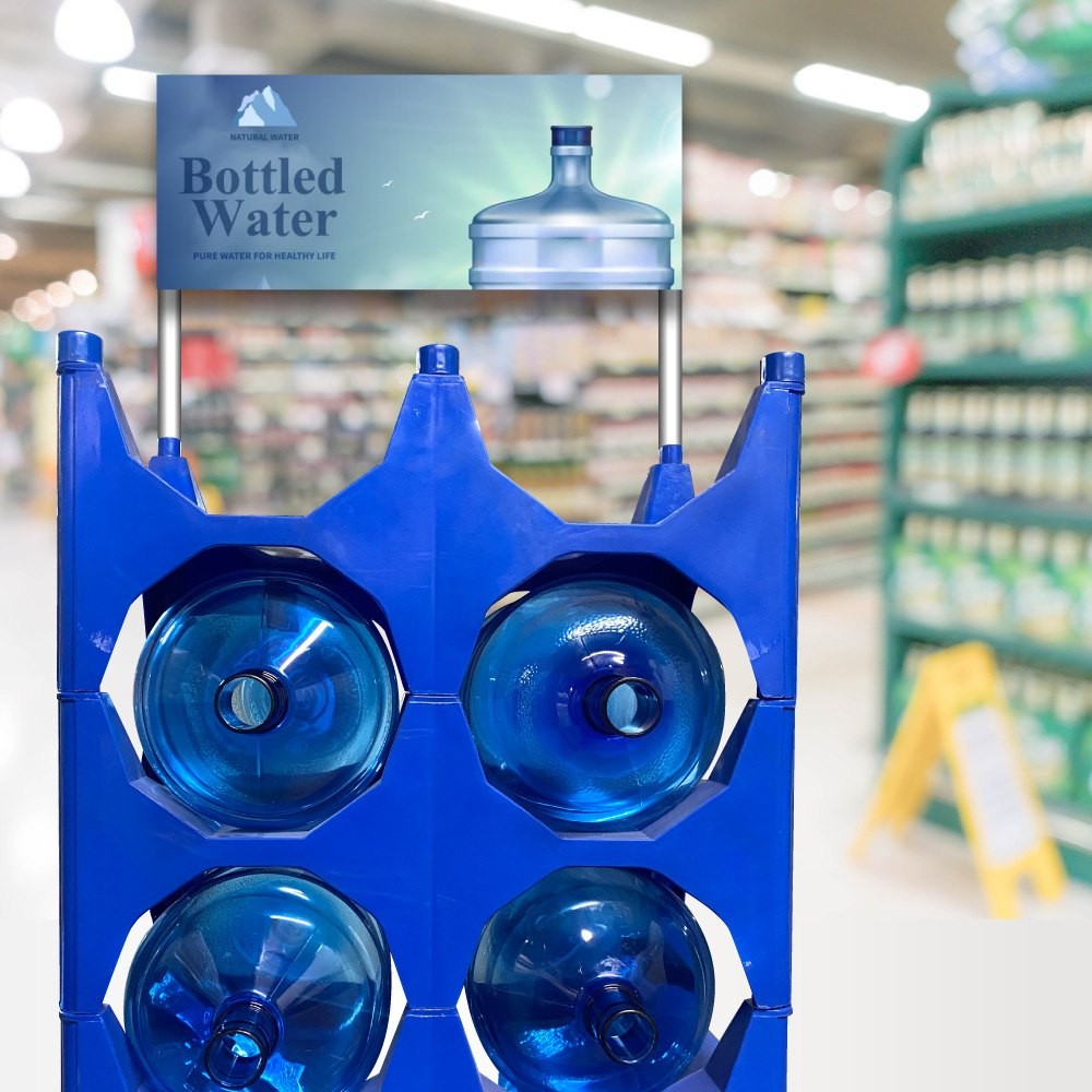 Exhibidor de Plástico de 10 Garrafones para Agua Purificada