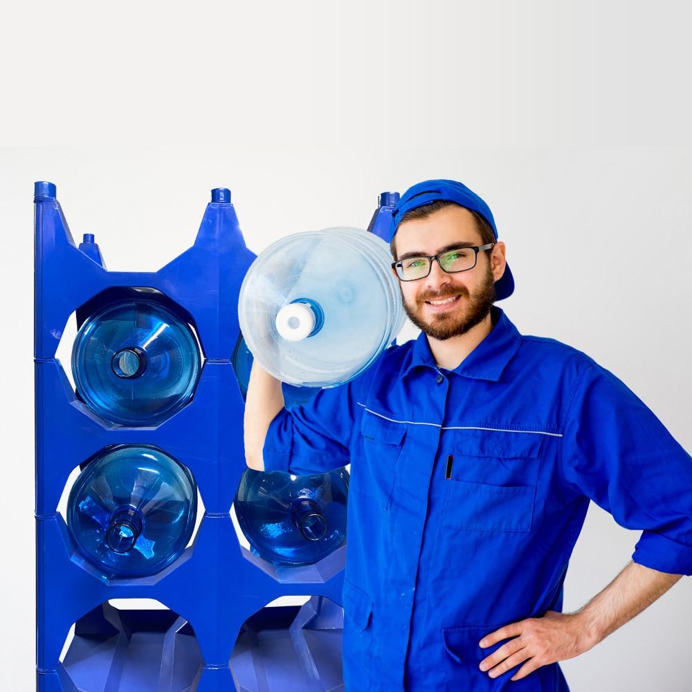 Exhibidor de Plástico de 10 Garrafones para Agua Purificada