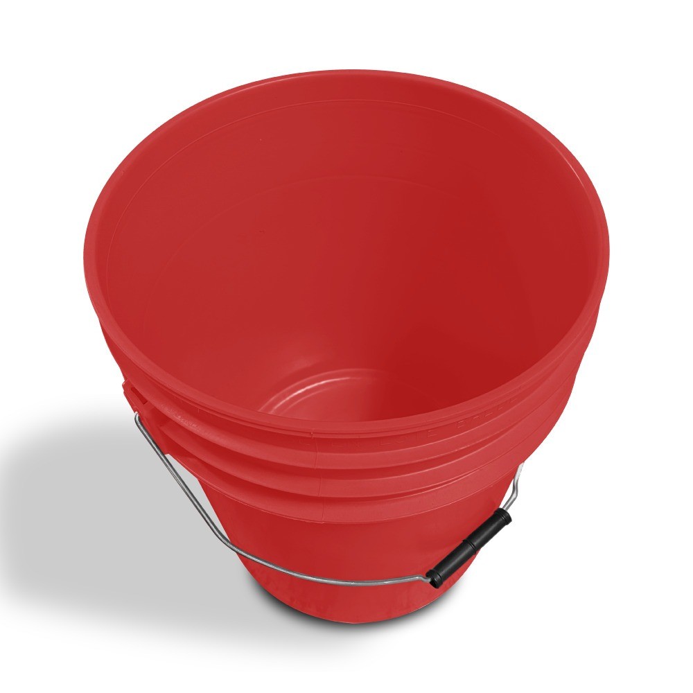 Cubeta de Plástico Roja de Reproceso sin Tapa con Asa Metálica - Miniatura 4