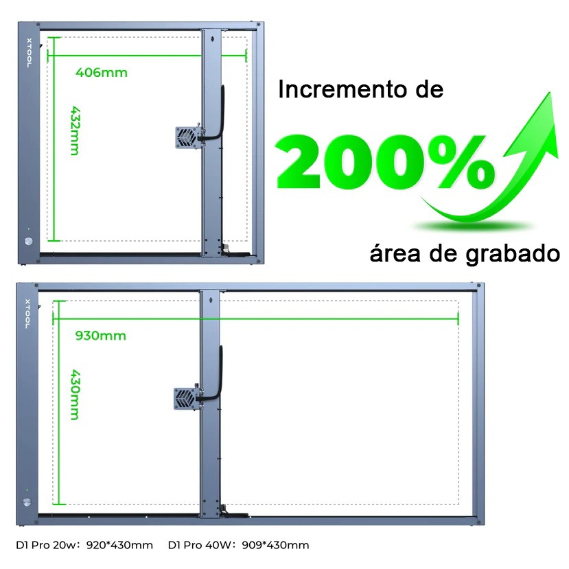 Extension de 930x430mm Para D1 PRO P5010154 XTOOL - Miniatura 3