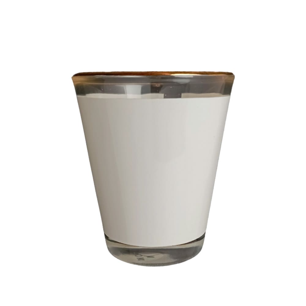 Shot tequilero de vidrio con orilla dorada 1.5oz Sublimarts