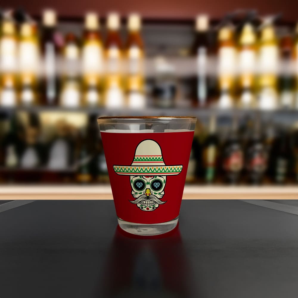 Shot tequilero de vidrio con orilla dorada 1.5oz Sublimarts - Miniatura 5