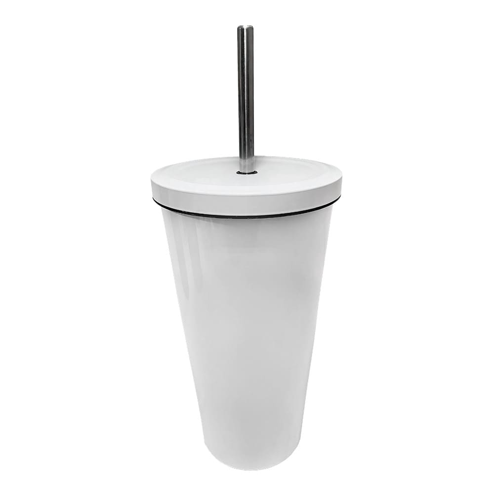 Vaso Cónico De Acero Inoxidable Con Popote Sublimarts