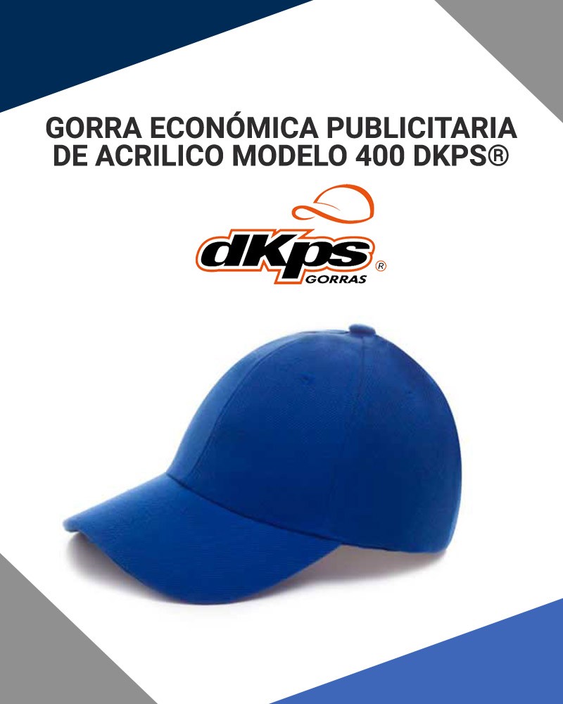 Gorra Económica Promocional Publicitaria de Acrílico Modelo 400 dkps