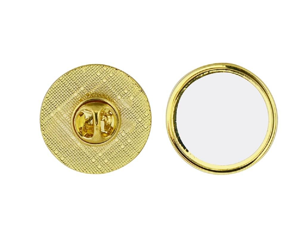 Pin Dorado Circular Para Sublimación - Imagen 1