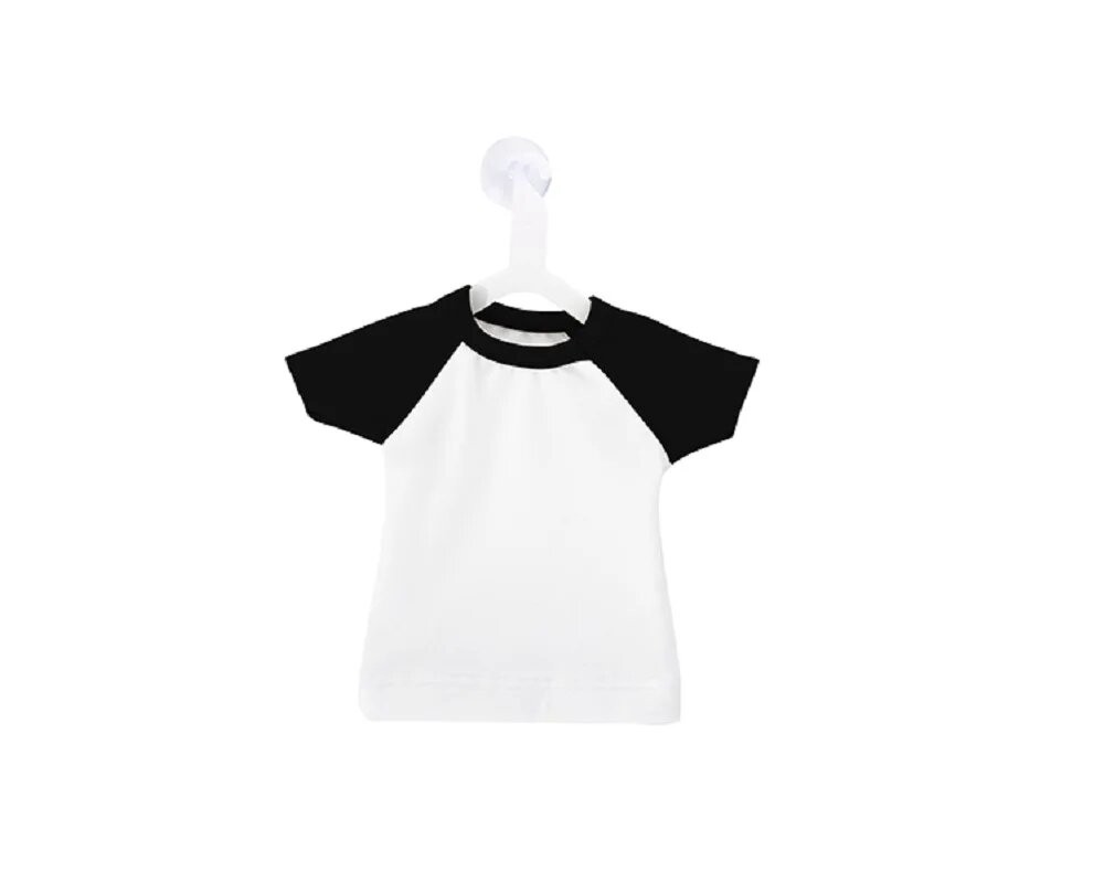 Mini playera con gancho blanco y negro para sublimación Sublimarts